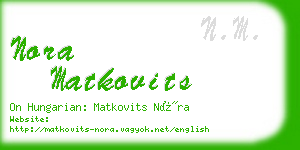 nora matkovits business card